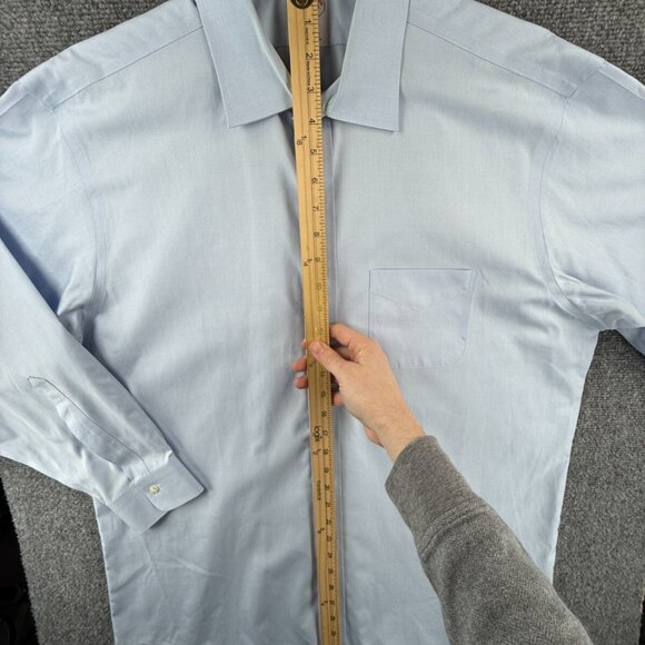 Brooks Brothers Non Iron Cotton Button Up 16.5 33 Madison Blue Supima Adult Men - Picture 3 of 15